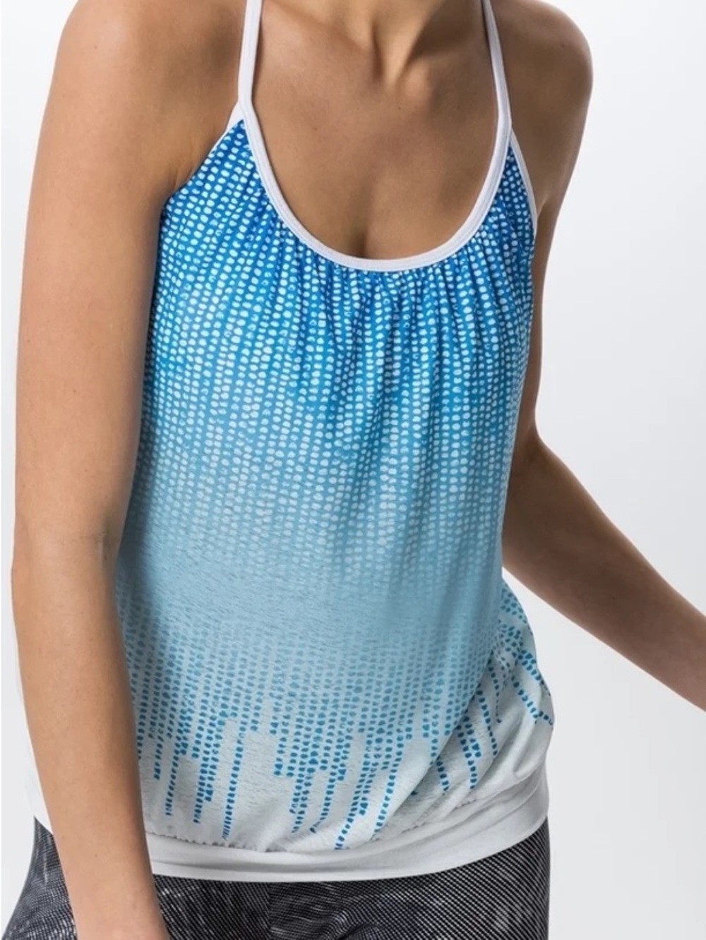 PrAna Blue Ombre Dot Tank Top - Women's Activewear size large